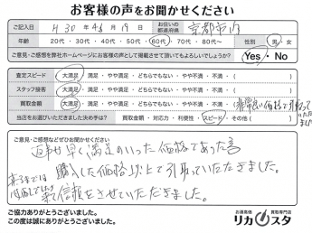 京都府のお酒の店頭買取