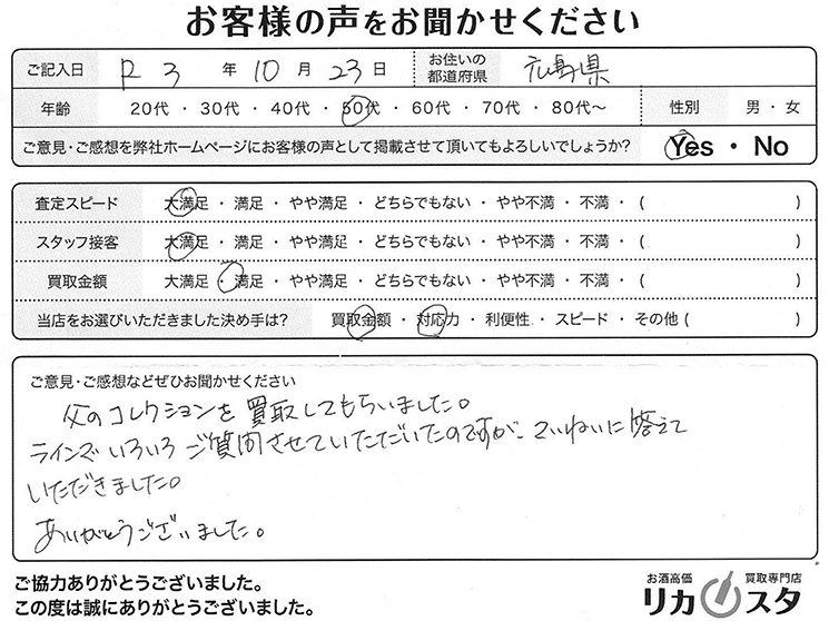 広島県のお酒の買取