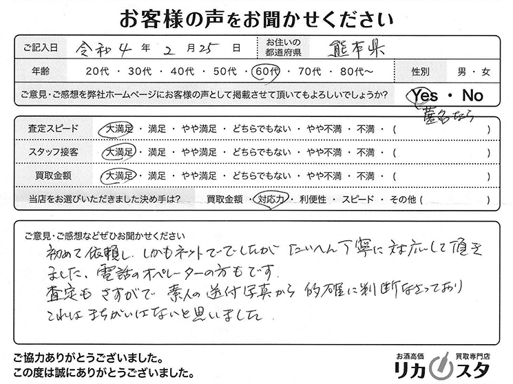 熊本県のお酒の買取