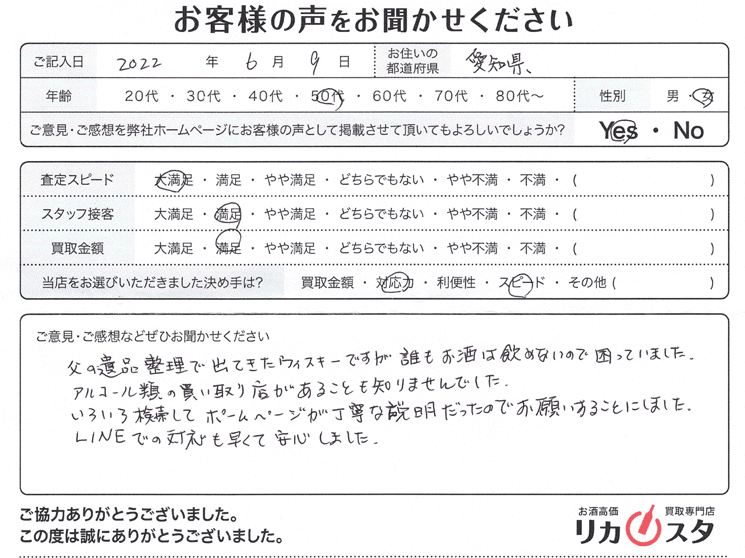 愛知県のブランデー買取