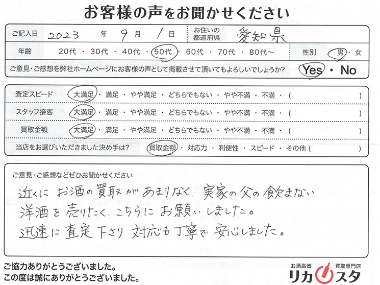 愛知県のお酒買取