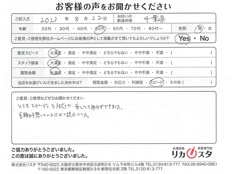 千葉県のお酒買取