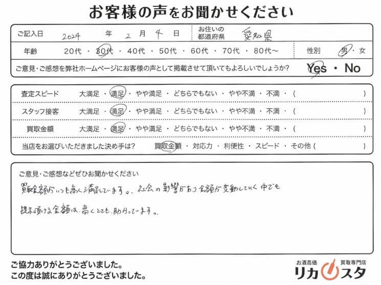 愛知県のお酒買取